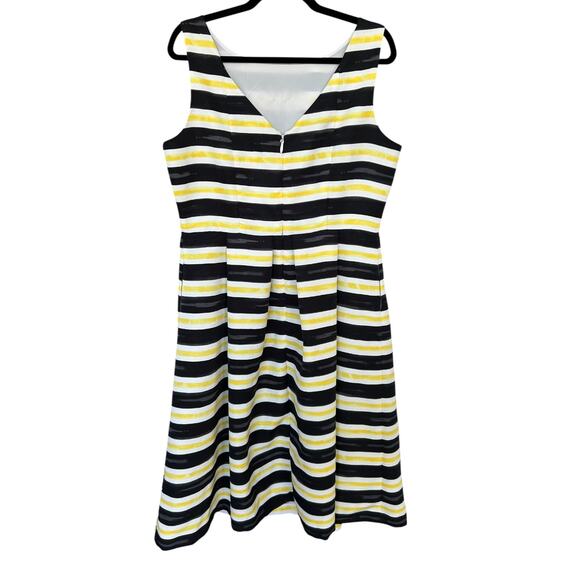 Eva Mendes for New York & Company Striped Black and Yellow Midi Dress - Picture 4 of 4